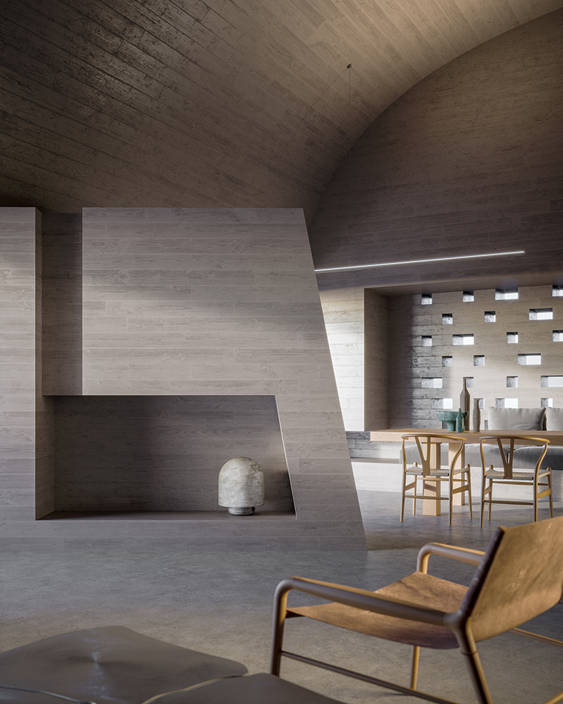 kapsimalis architects envisions two houses carved from rock in santorini designboom