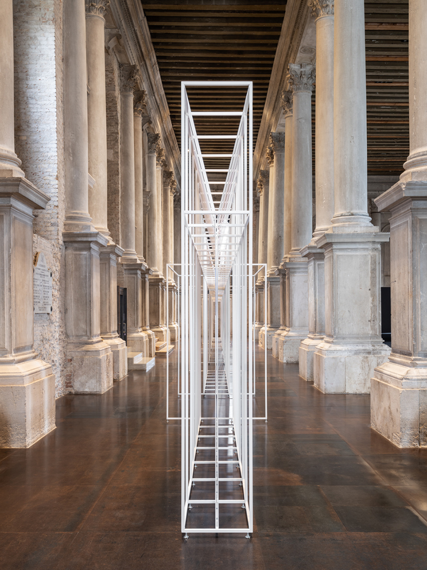 SET architects' ethereal installation emerges inside 16th century building at venice biennale