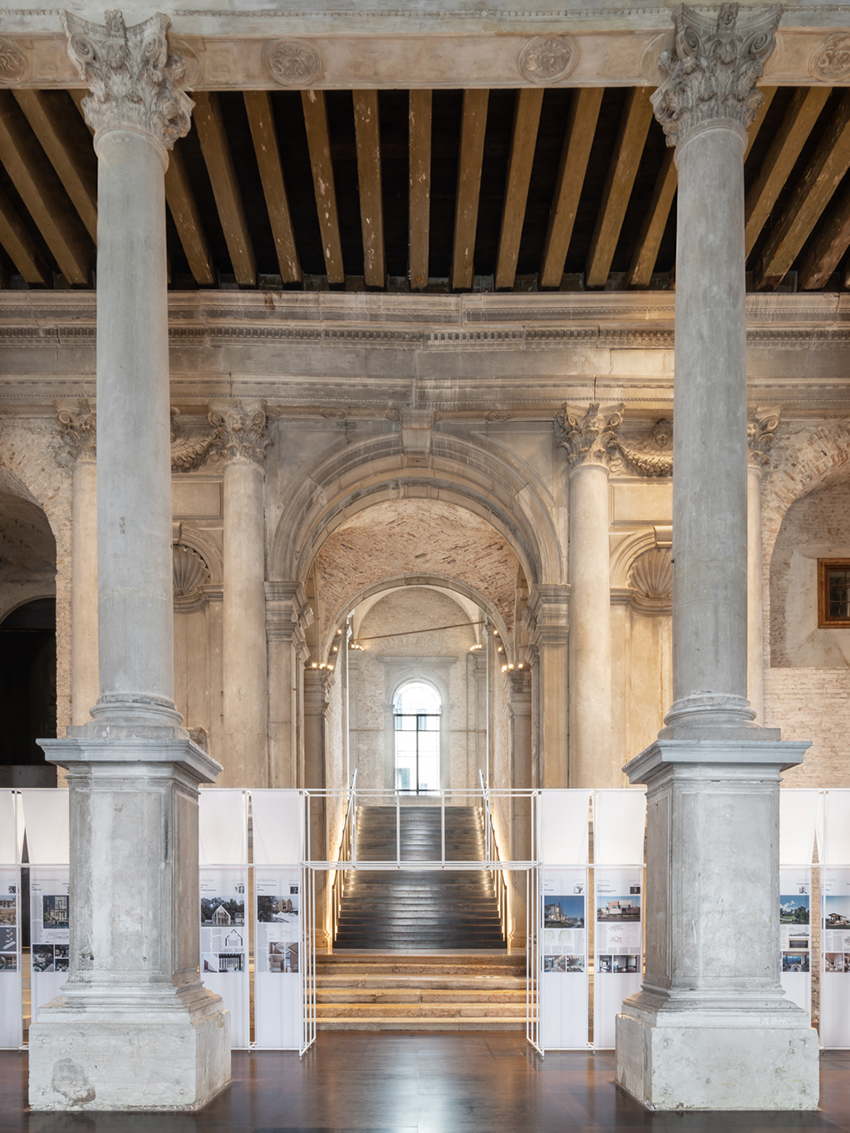 SET architects' ethereal installation emerges inside 16th century building at venice biennale