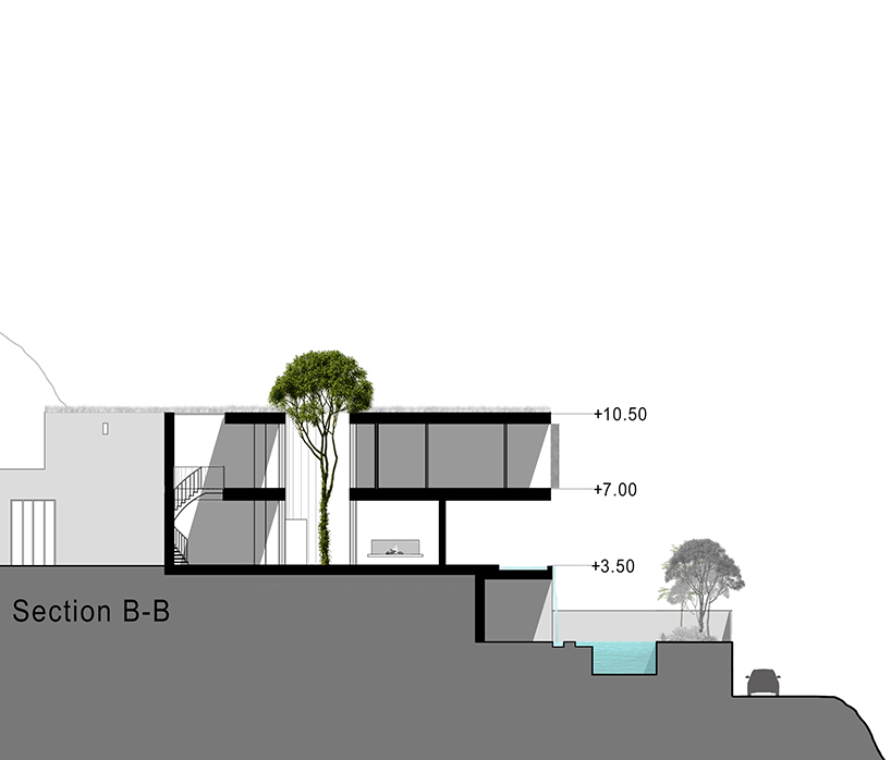 cantiliver villa in iran by azeri+lotfolahi results from the site's topography curves - 12