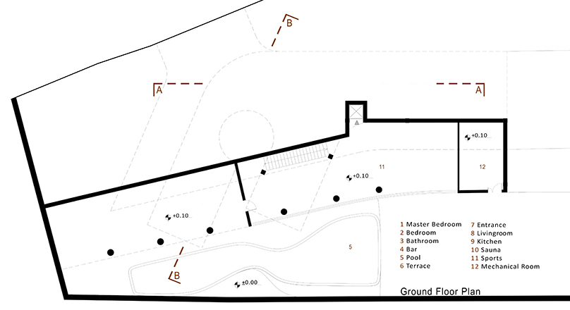 cantiliver villa in iran by azeri+lotfolahi results from the site's topography curves - 7