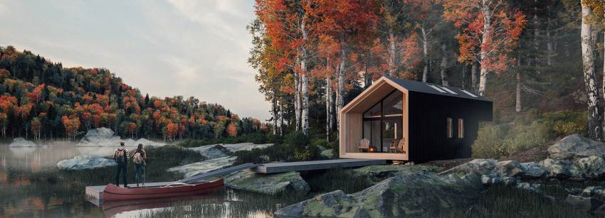 leckie studio designs a prefabricated flat-packed cabin for backcountry hut company designboom