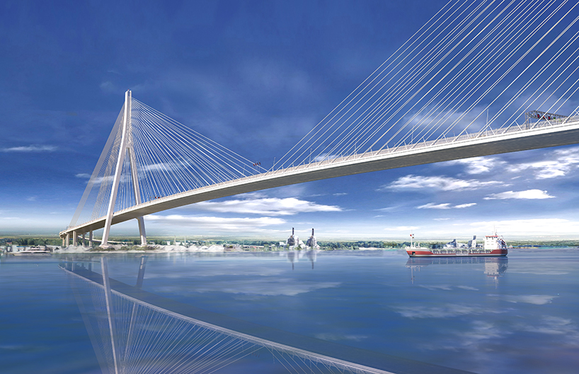 AECOM to build the longest cable-stayed bridge in north america designboom