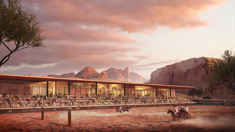AECOM's vast equestrian village nestles into the rocky desert terrain of AlUla