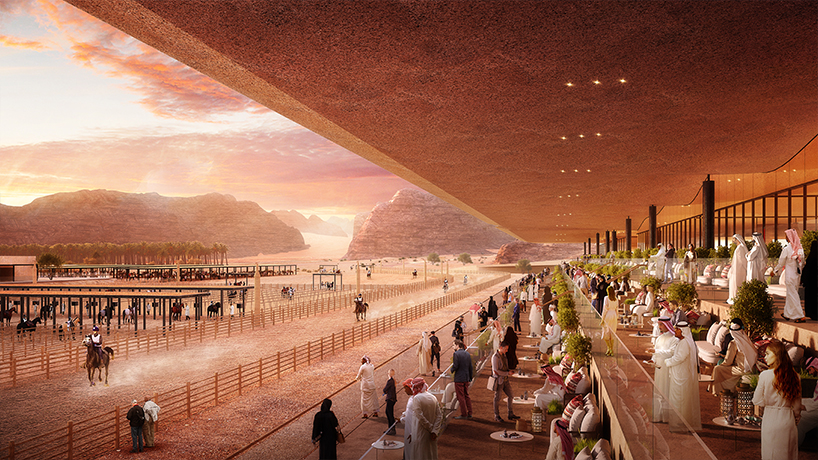 AECOM's vast equestrian village nestles into the rocky desert terrain of AlUla