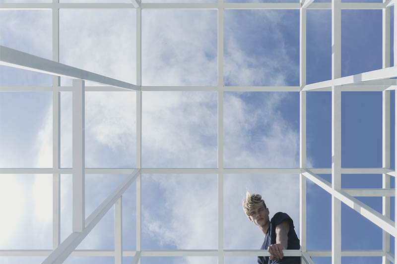 clap studio builds a geometric installation in memory of minsk's destroyed buildings designboom
