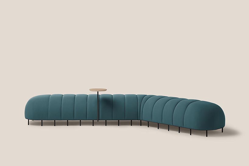 a playful bench called worm designed by valencian designers clap studio 9