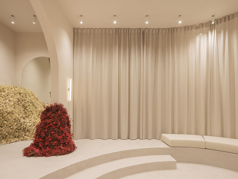 clap studio's floral installation at valencia showroom welcomes spring