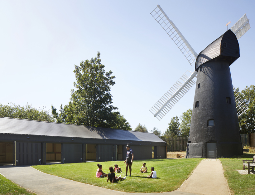 squire and partners builds community center adjacent to london's last working windmill