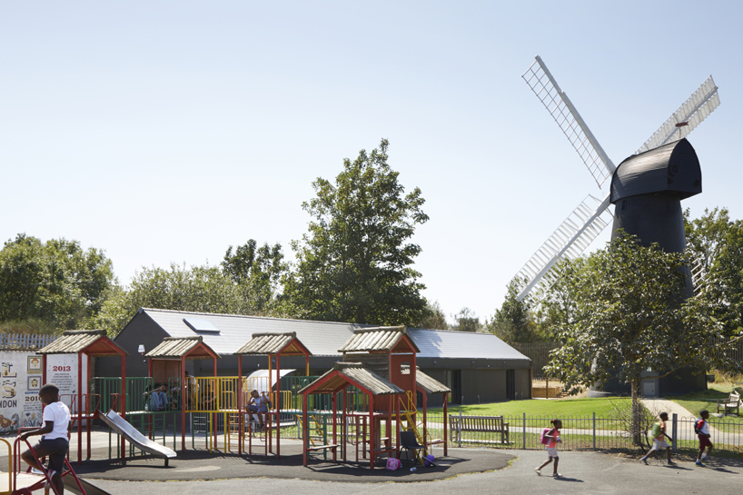 squire and partners builds community center adjacent to london's last working windmill