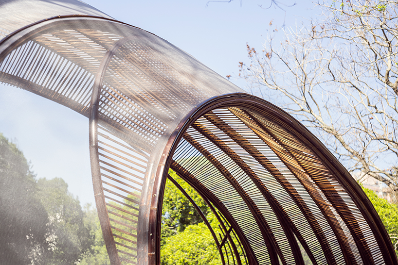ling-li tseng's bamboo pavilion creates cocooning space to linger on taiwan university campus