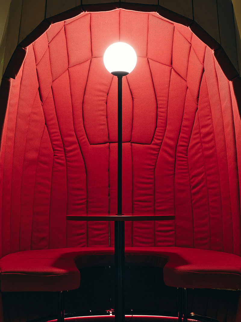 lazerian's aluminium pods occupy an art gallery-cum-bar in manchester designboom