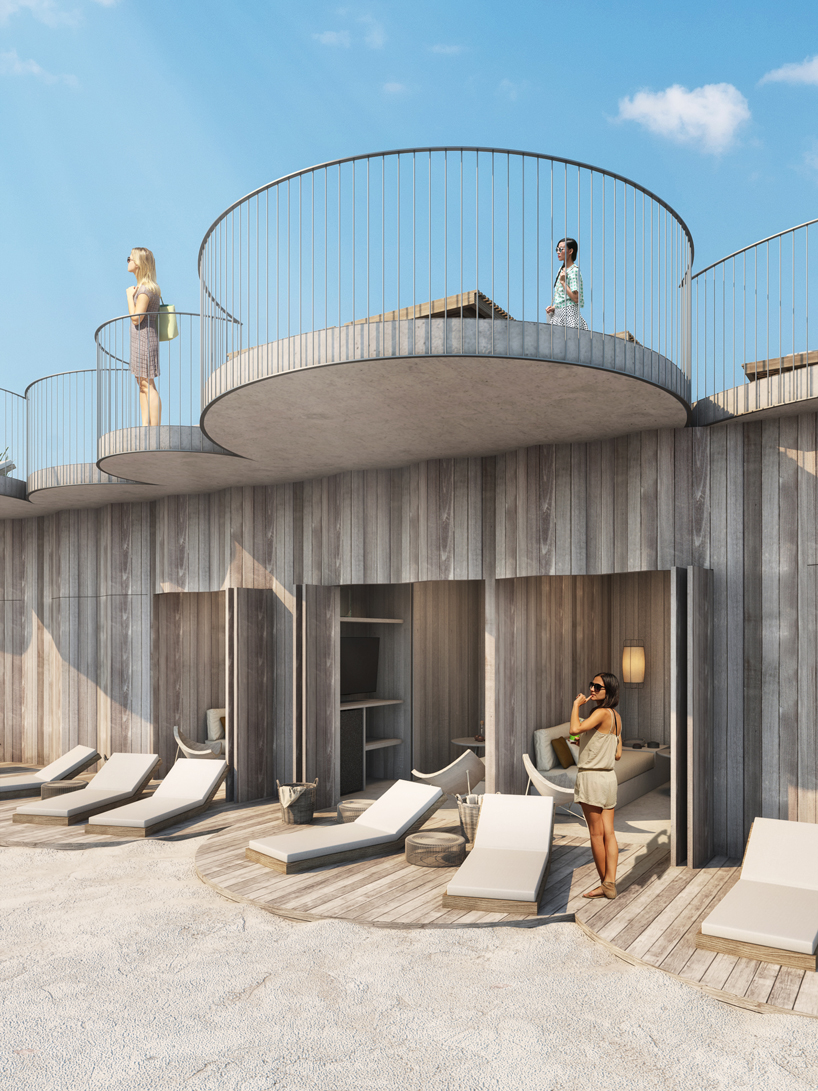 curved concrete and reclaimed wood form asbury park beach club proposal designboom