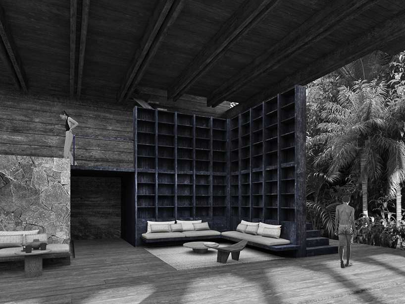 esrawe studio's pyramidal wooden structure suspends three suites for hotel in riviera maya