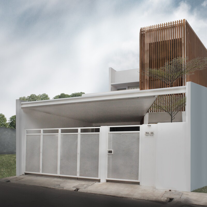 vertical timber slats carve up this residence in indonesia by aaksen responsible aarchitecture