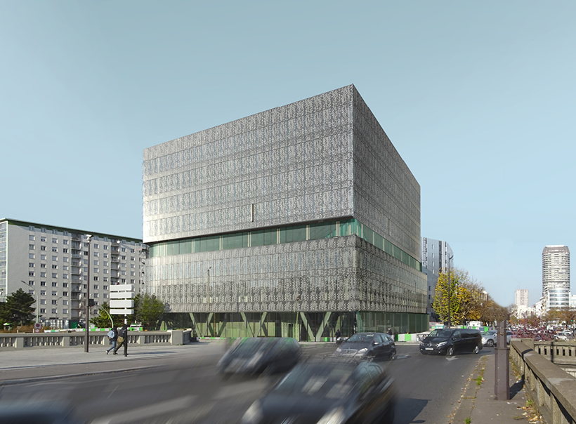 XTU architects builds multi-use complex in paris with a screen-printed glass façade designboom