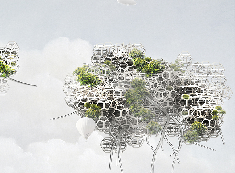 XTU imagines living in the clouds to escape polluted air and an uninhabitable earth designboom
