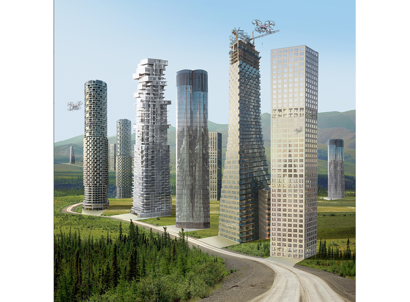 XTU inserts skyscrapers along weaving country roads to imagine a linear city designboom