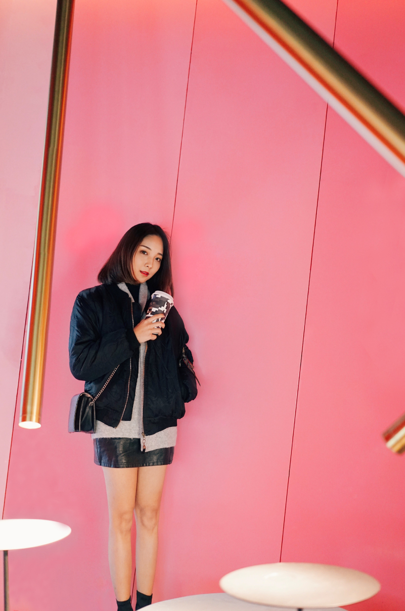 infinity nide's mole chha is a dome teahouse with red gradient walls and brass lighting tubes - 5