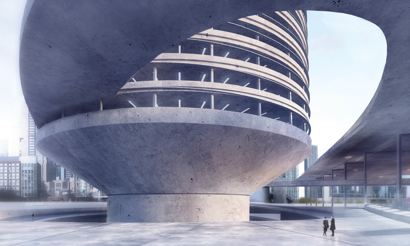 greyscale proposes a floating tower to replace the never built chicago spire - 1