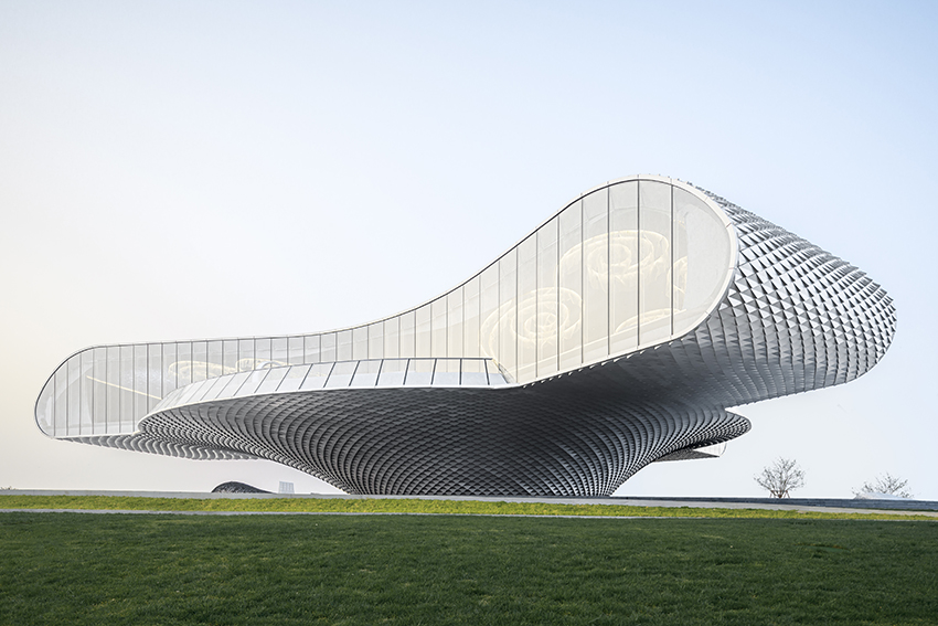 lacime architects applies aluminum plates to 'the wave' museum in china designboom