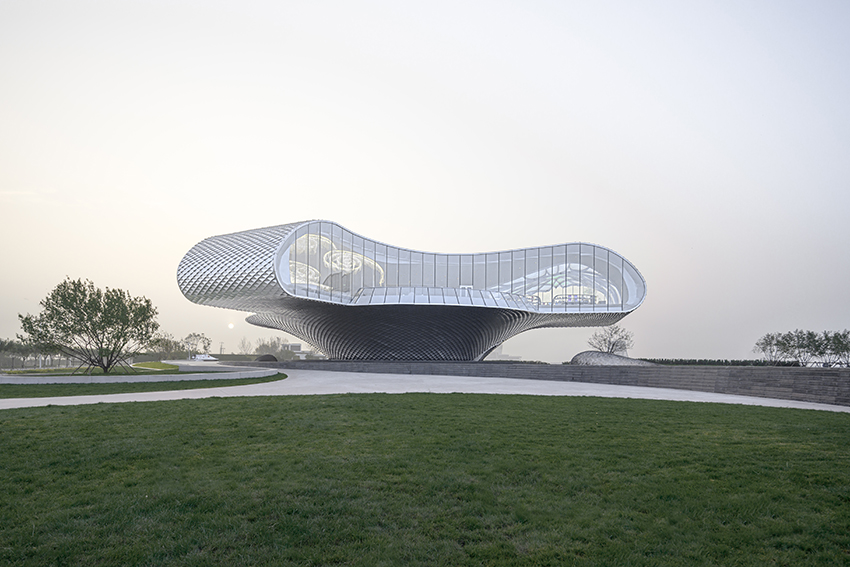 lacime architects applies aluminum plates to 'the wave' museum in china designboom