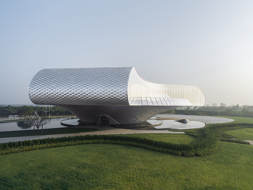 lacime architects applies aluminum plates to 'the wave' museum in china designboom