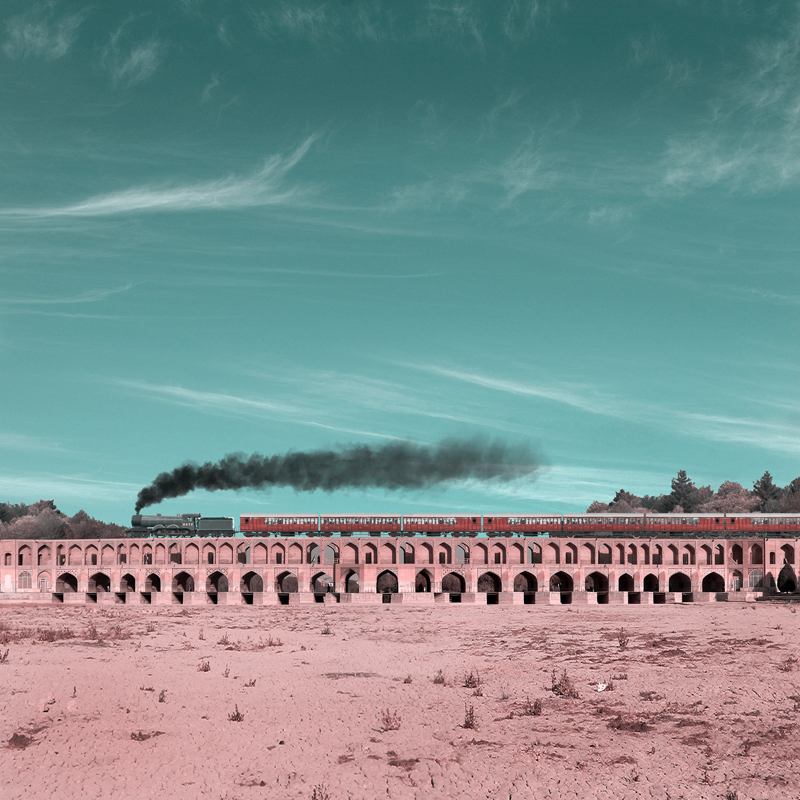 mohammad hassan forouzanfar imagines new realities for traditional architectural landmarks of iran