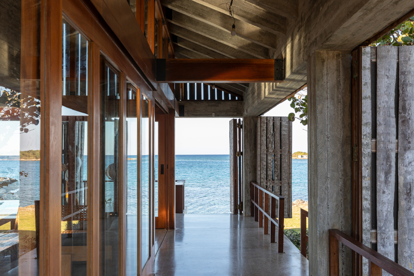 palm wood skin shields residence + portico structure by infraestudio in havana