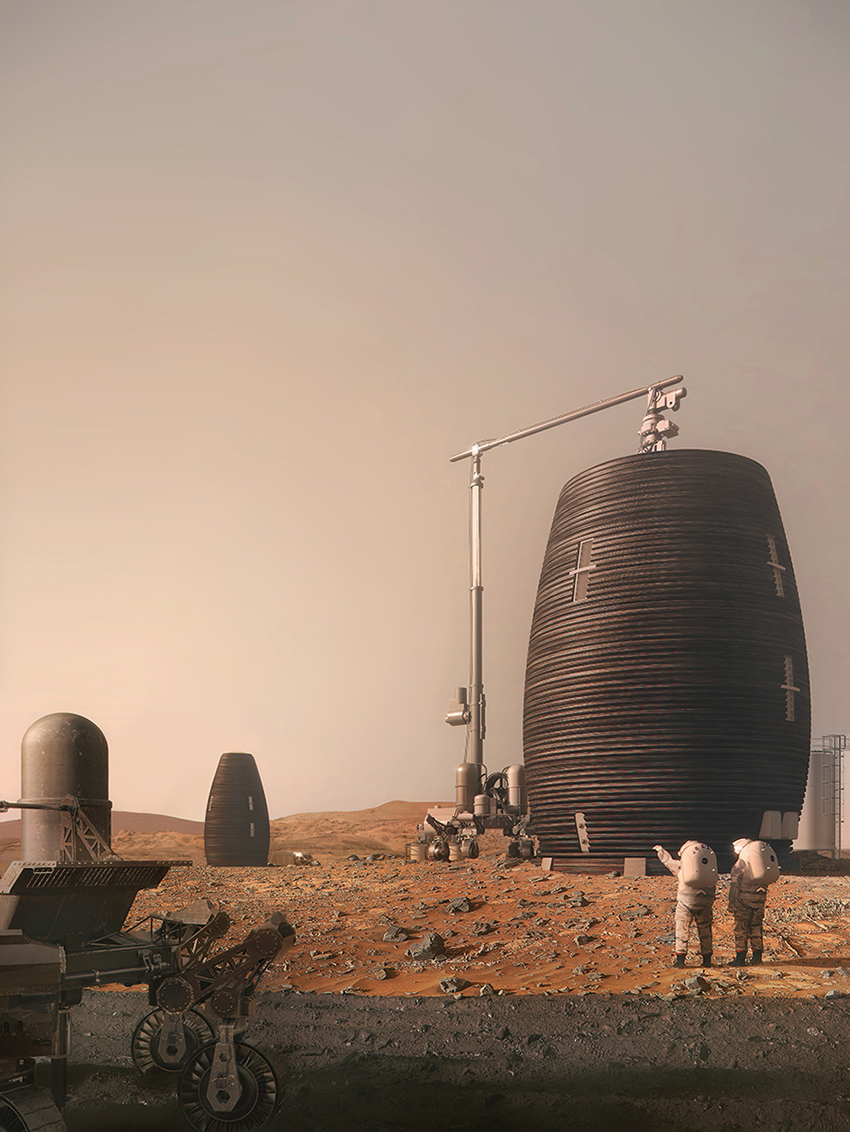 AI spacefactory's MARSHA wins 1st place in the finale of NASA's 3D printed habitat challenge designboom