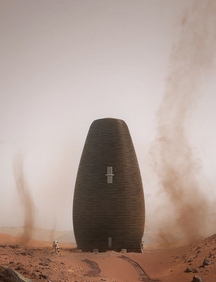 AI spacefactory's MARSHA wins 1st place in the finale of NASA's 3D printed habitat challenge designboom