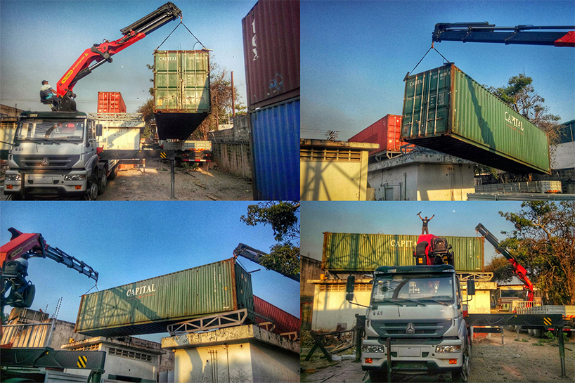 pico colectivo stacks shipping containers to make cultural center in venezuela