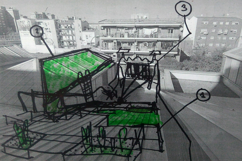 pico colectivo implant on the roof exstand a madrid warehouse by building a gathering spot on the roof designboom