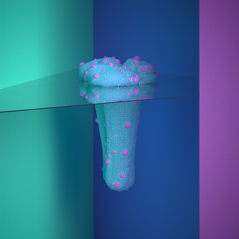 this fantastically strange animation sees squidgy creatures interact with hard surfaces martin salfity hardcore squidgy designboom