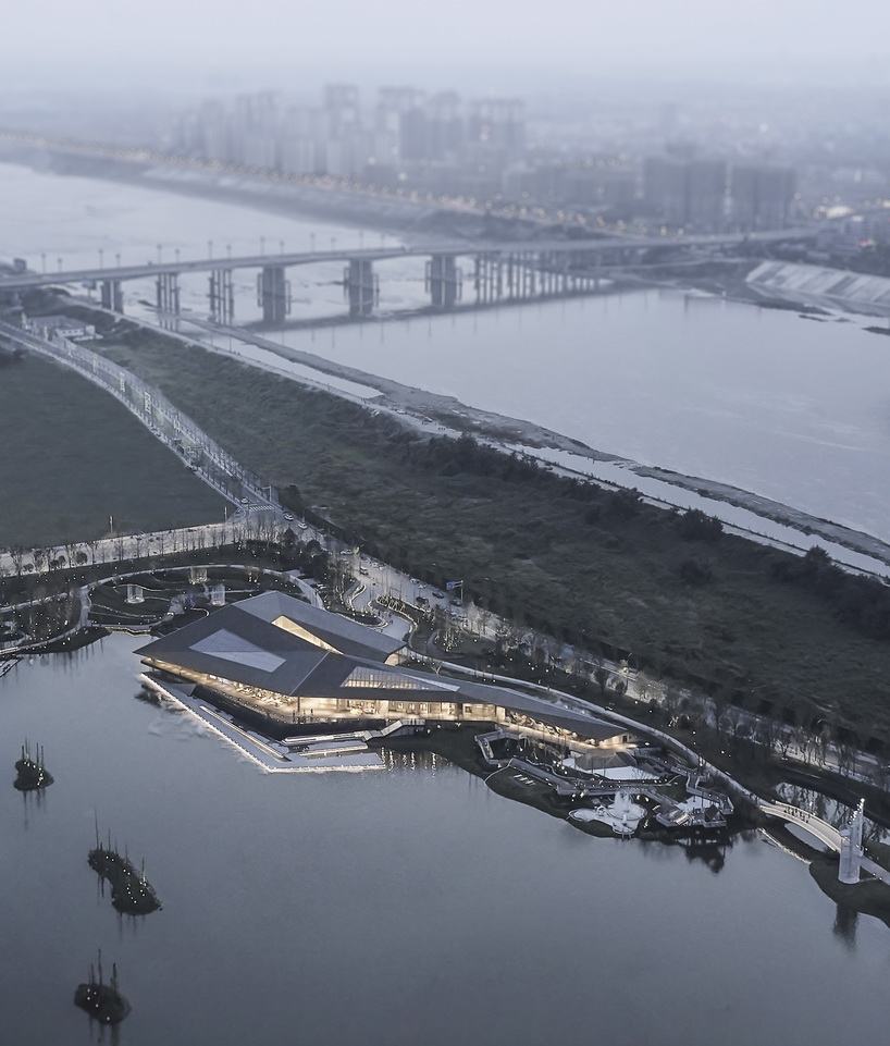 XAA's lakeside academy appears to float on water in meishan city, china designboom
