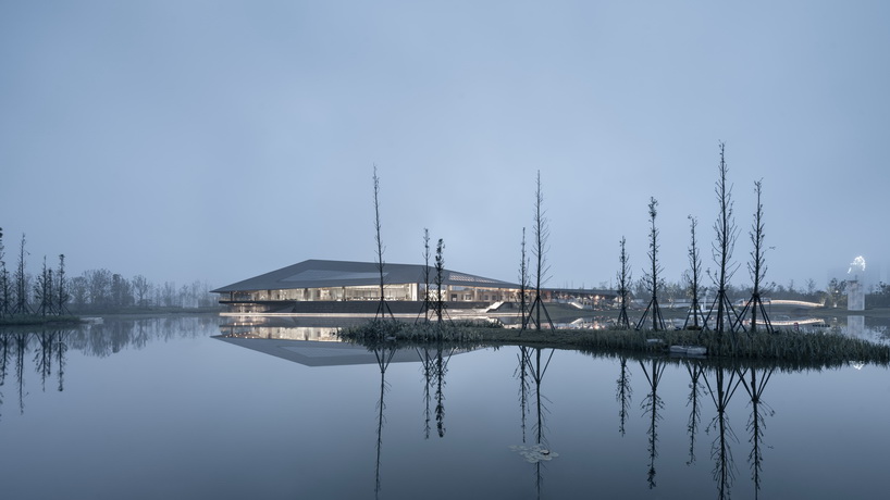 XAA's lakeside academy appears to float on water in meishan city, china designboom