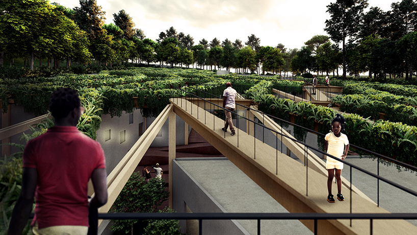 HOPE dental center in rwanda rethinks healthcare with a sunken space hugged by the land designboom