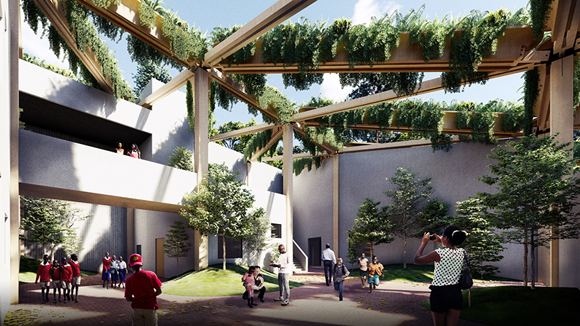 HOPE dental center in rwanda rethinks healthcare with a sunken space hugged by the land designboom