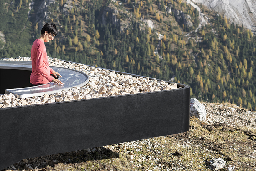 messner architects designs a sculptural viewpoint in world heritage site dolomites unesco designboom