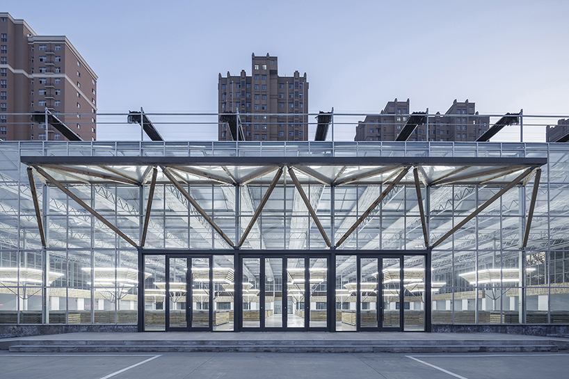 LUO studio prefabricates modular components to build a temporary indoor market in china designboom