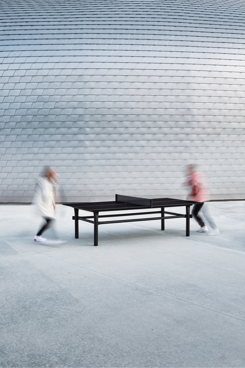 marshmallow ping pong table by studio vono is made of flattened metal pipes designboom