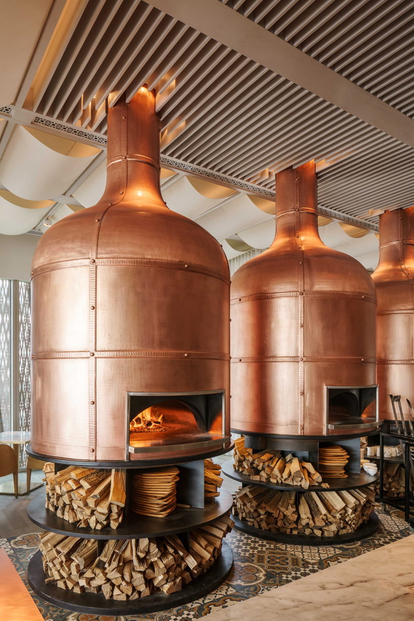 dai forni restaurant in four seasons kuwait conveys the textures and patterns of sicily kokaistudios designboom