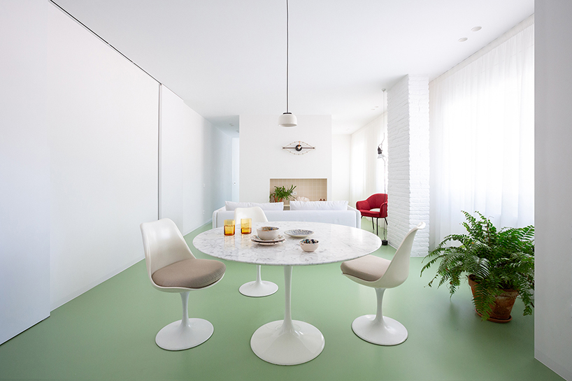 nada designs the picasso apartment in barcelona with a continuous green floor designboom