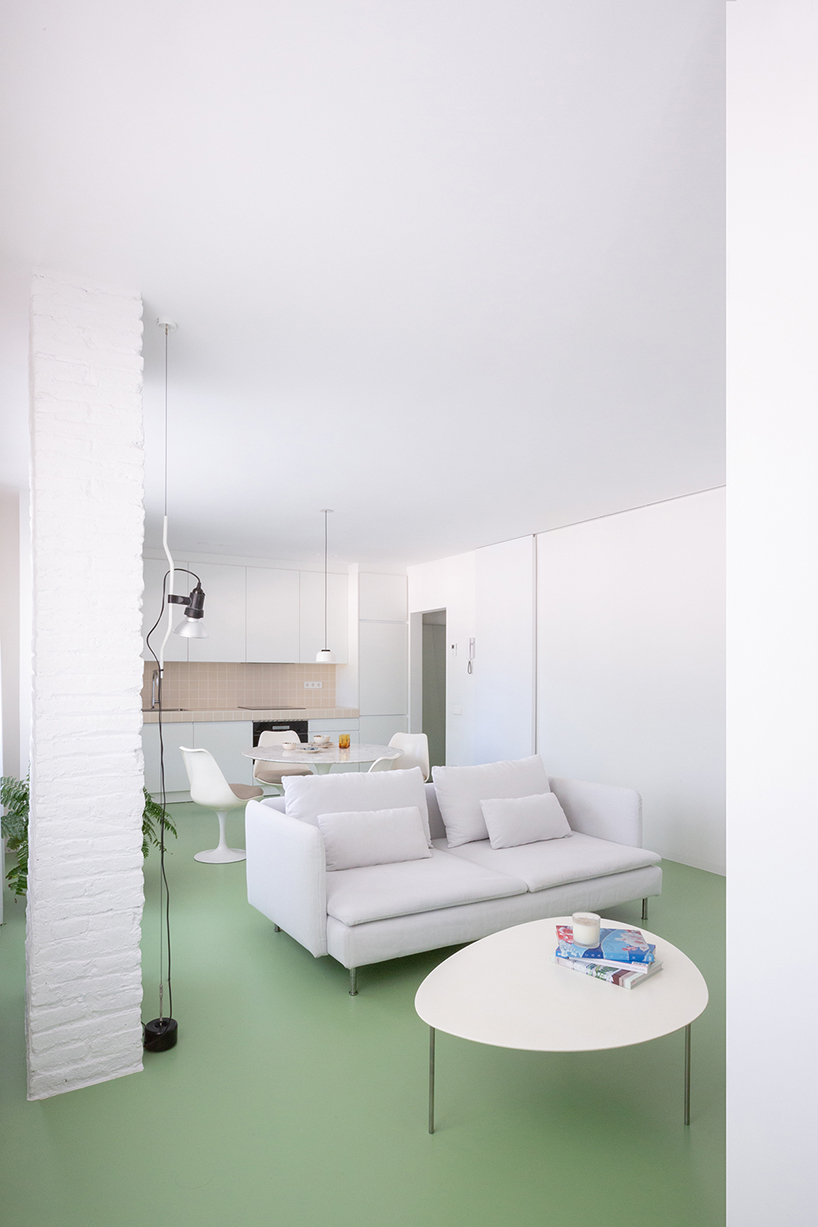nada designs the picasso apartment in barcelona with a continuous green floor designboom