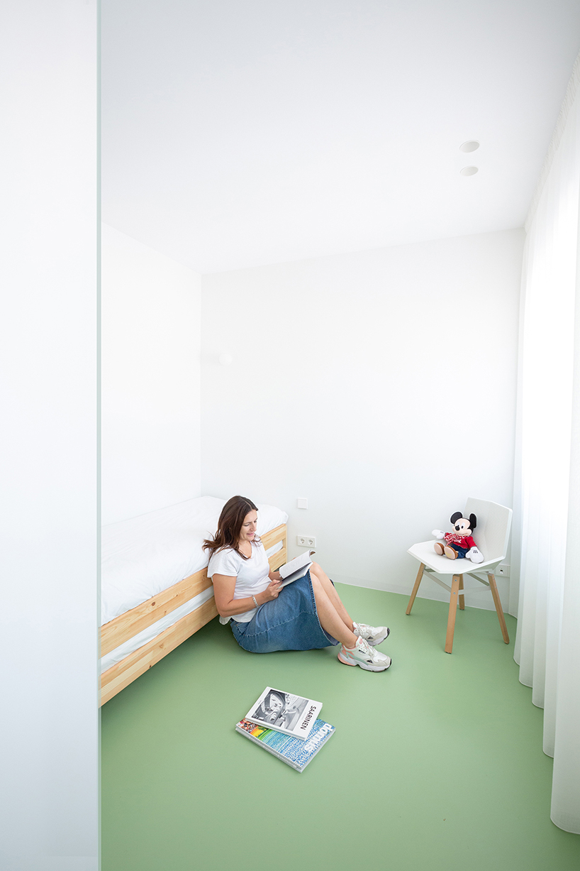 nada designs the picasso apartment in barcelona with a continuous green floor designboom