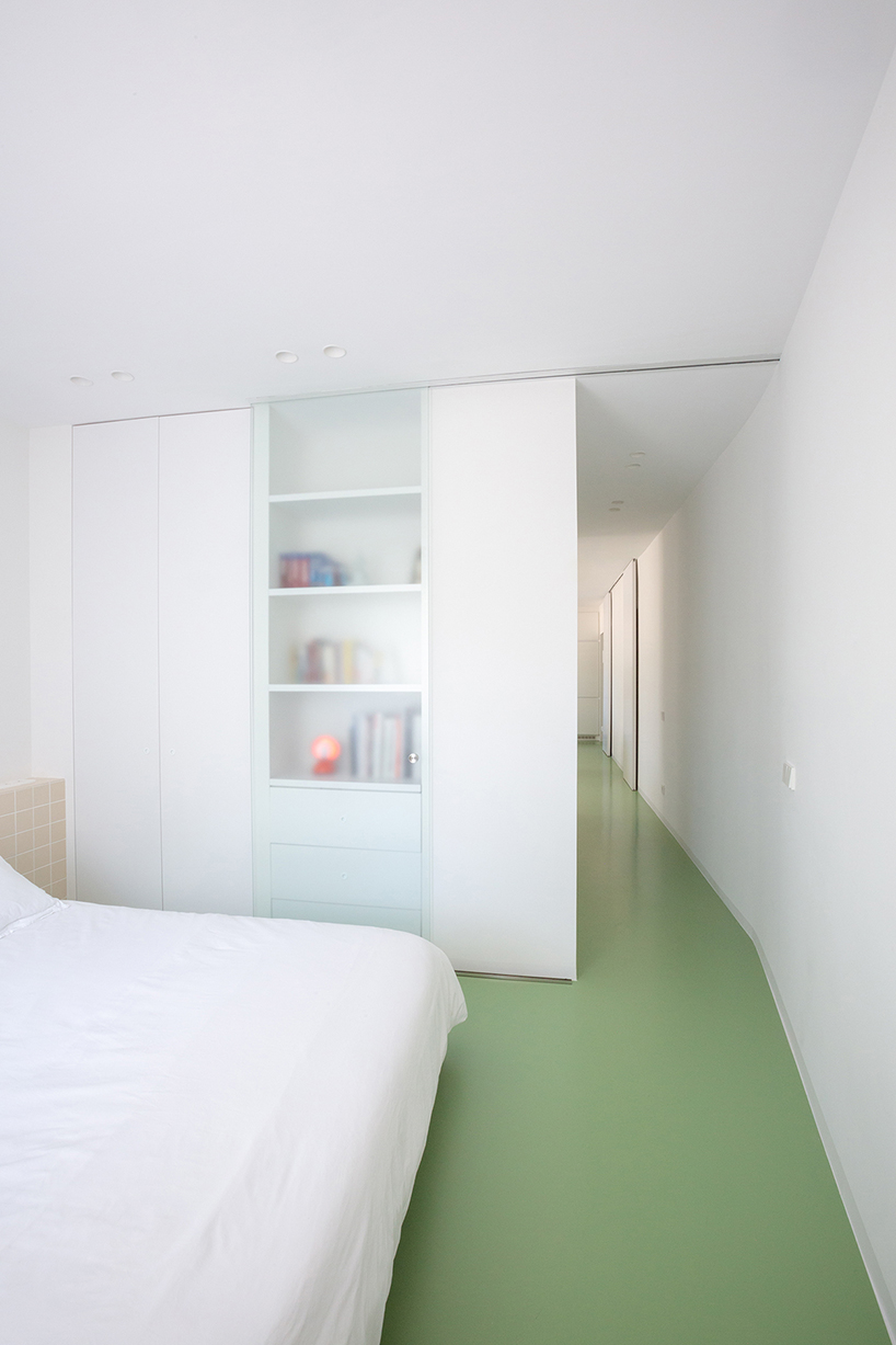 nada designs the picasso apartment in barcelona with a continuous green floor designboom