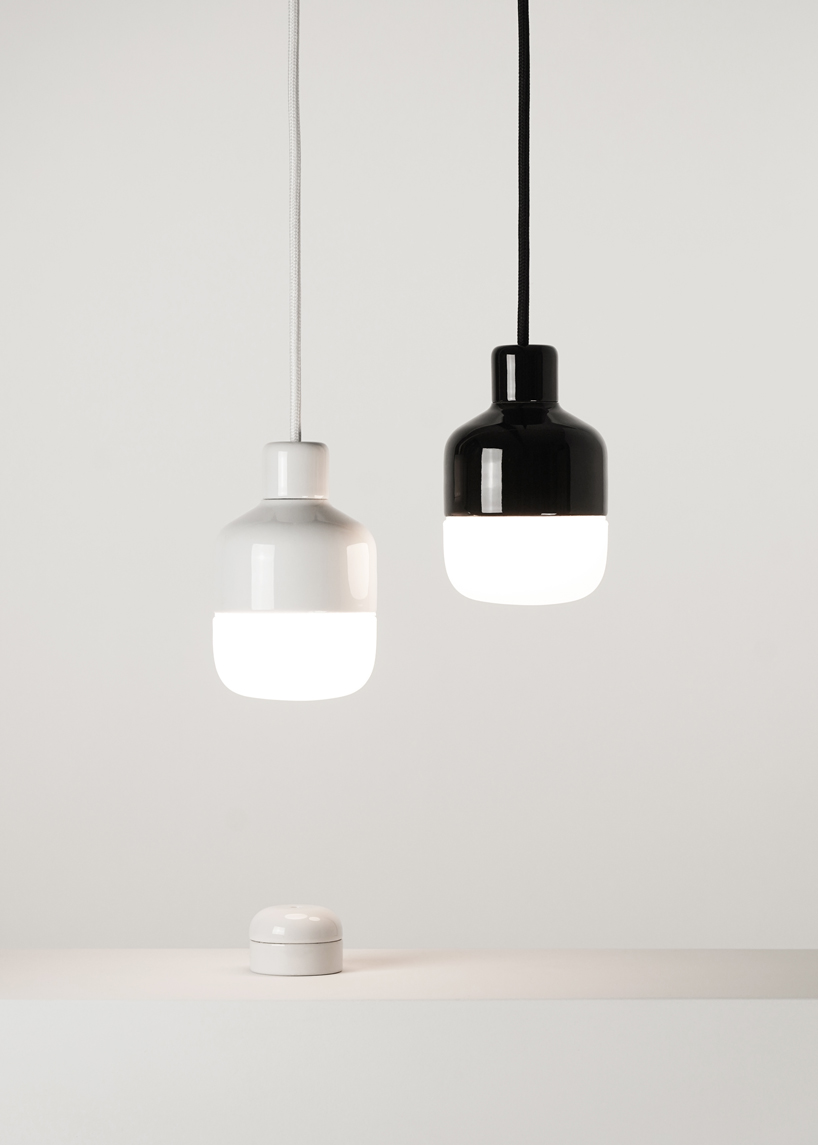 kauppi & kauppi designs a splash proof porcelain pendant for ifö electric designboom