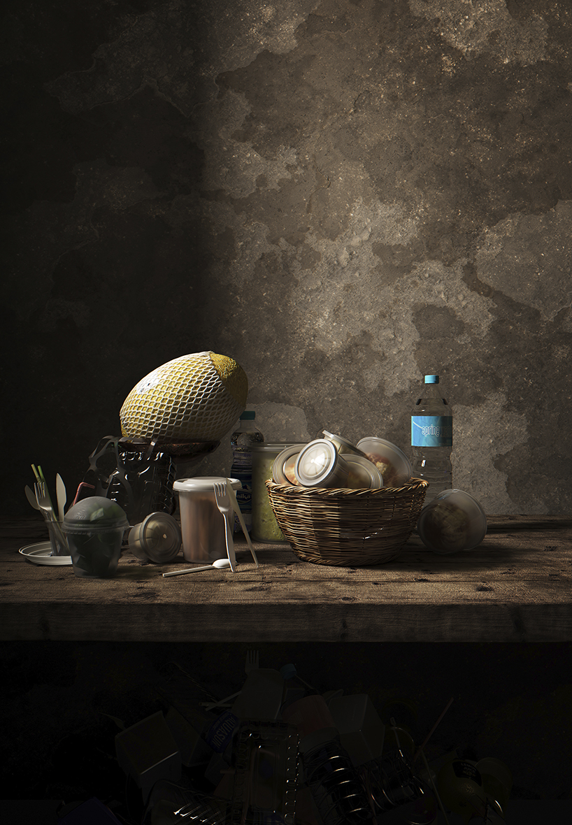 'not longer life' uses plastic to reinterpret classic still life paintings designboom