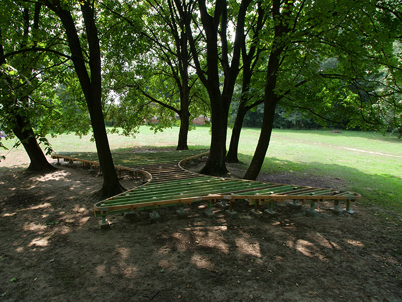 levitating theater in polish park combines visual and sensory arts designboom