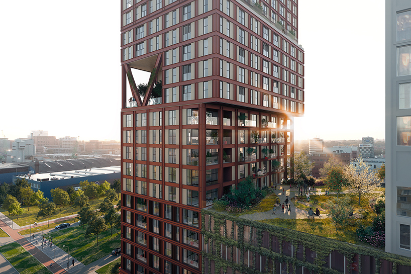 LEVS architecten and flux create nature-inclusive residential tower in the hague